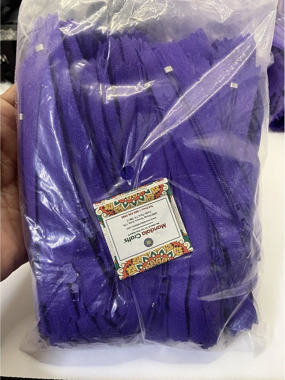 Mandala Crafts 100 PCs Purple 4 Inches Nylon Zippers for Sewing New